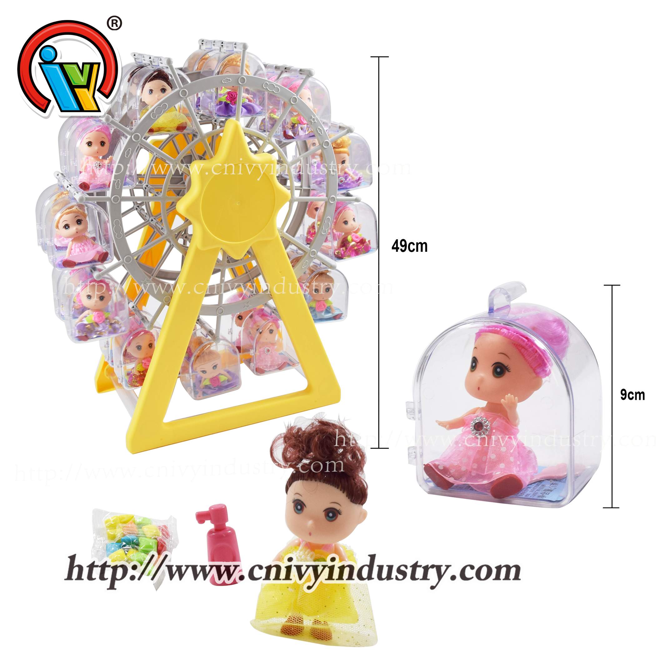 Surprise barbie doll toy with candy wholesale