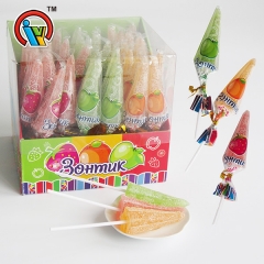 umbrella shape fruity chewing gummy lollipop candy