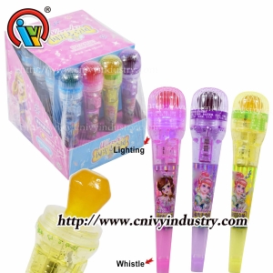 Venda de doces de brinquedo para iluminação de microfone de brinquedo