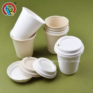 Xícaras de café biodegradáveis ​​com tampa